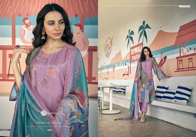 Anahat By Sadhana Muslin Silk Digital Printed Dress Material Wholesale Shop In Surat